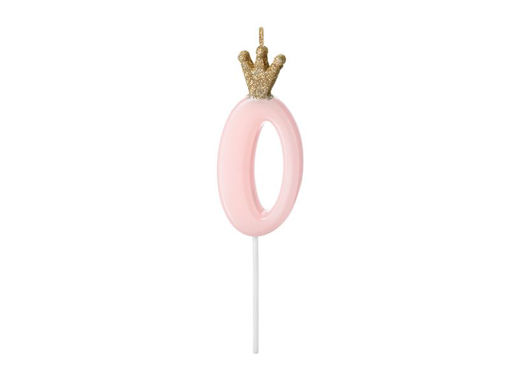 Picture of CANDLE CROWN PINK NUMBER 0